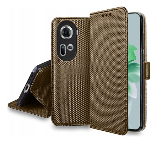 For Oppo Reno11 5g Wallet Flip Stand Card Slot Case+lanyard