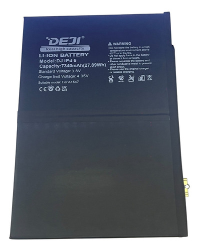 Bateria Deji P/ Ipad 6 A1547 A1566 A1567 Air 2 7340mah