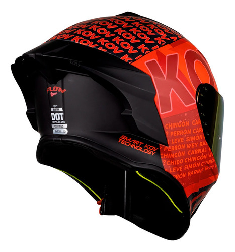 Casco Kov Buster Flow Rojo Integral L Rojo Jaguar L