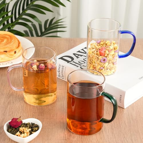 Juego De 4 Tazas Grandes De Café De Vidrio, Tazas De Té De V