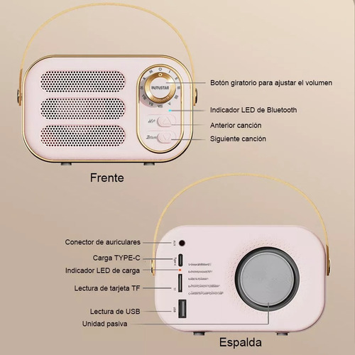 Altavoz Bluetooth Portátil Con Subwoofer Bluetooth 5.1