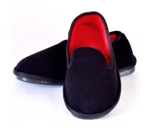 Pantuflas Babuchas Hombre Y Mujer. Hechizo. Negro Con Rojo