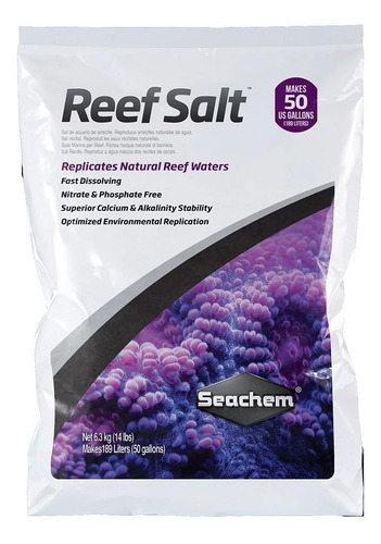 Sal Seachem Reef Salt, 189 L -sal Sintetica Premium