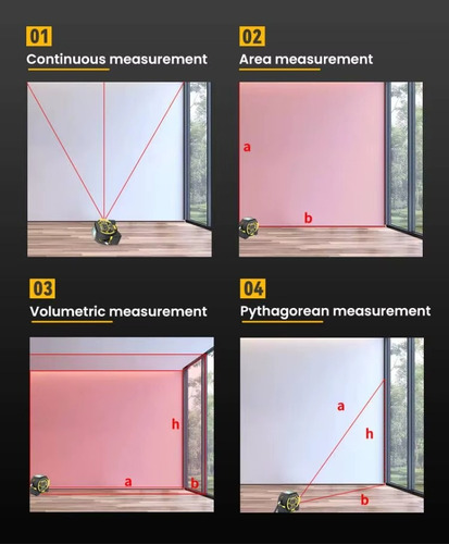 Cinta Metrica Laser Digital Con Pantalla Lcd
