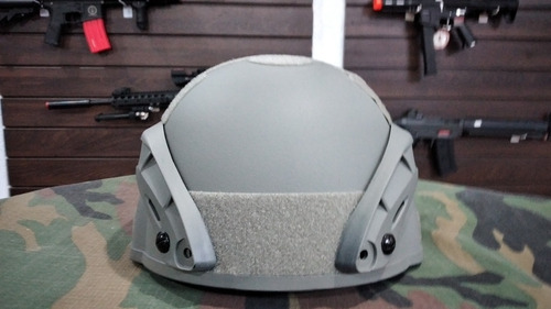 Airsoft Capacete Cinza C/ Protetor De Orelha