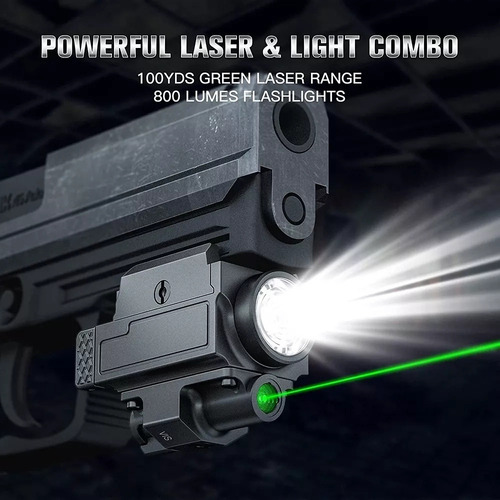 Lanterna De Pistola Com Laser Dot Recarregável 800lm Para Gl