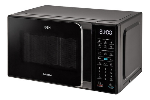 Microondas Bgh Eco Negro Digital 20 Litros 700w Monofunción