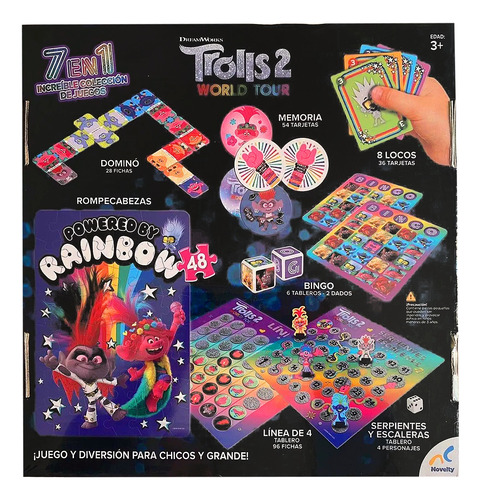 Juego De Mesa 7 En 1 Trolls Mod. Jca-2679 Marca Novelty®