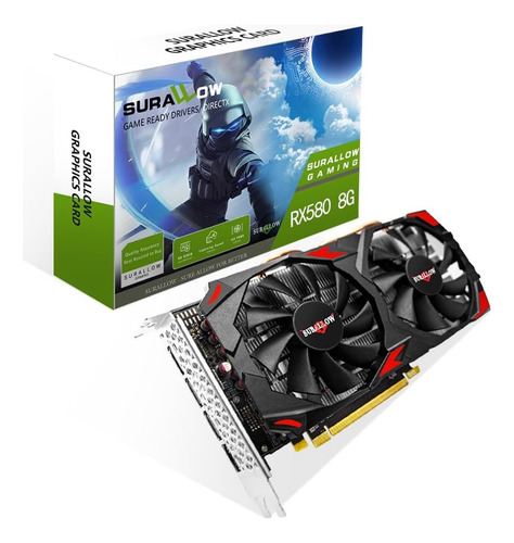 Tarjeta Gráfica Surallow Rx 580 8gb, 2048sp, Gddr5,256 Bit C