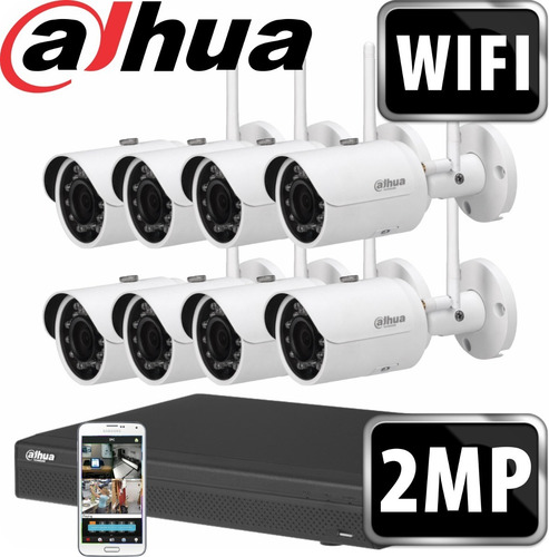 6 Cuotas Kit Ip Seguridad Dahua 8 + 8 Camaras Wifi M3k