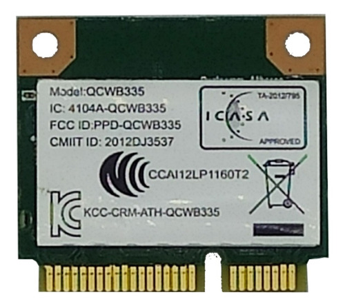 Placa Wireless Wifi Bluetooth Notebook Atheros Qcwb335