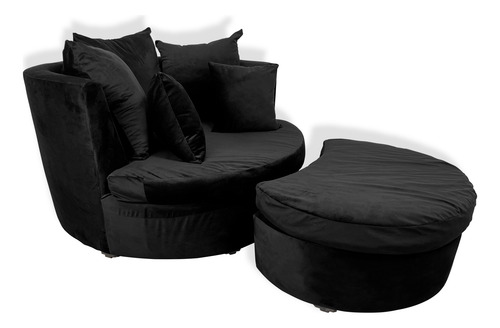 Sillón Moderno Minimalista Para Salas Recamara Hogar . Negro Liso
