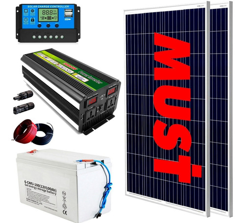 Kit Solar Inversor 3000w 220v Panel Energia Casa Campo Mm8