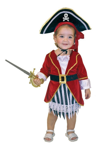 Disfraz Pirata Bebe Niña Carnavalito Sombrero