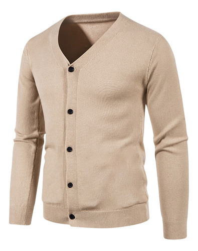 Suéter Masculino De Malha Com Botões, Cardigã, Cor De Mesa,
