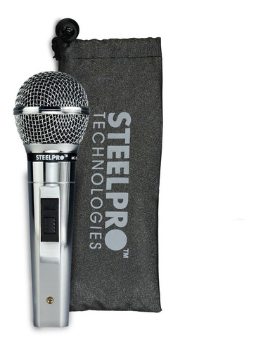 Imagen 3 de 5 de Micrófono Dinámico Profesional Xlr Steelpro Mc-1370 Plateado