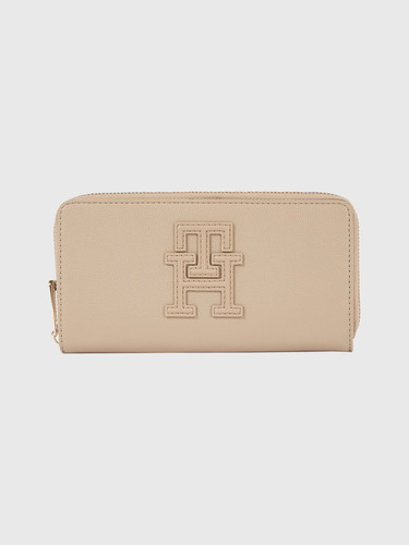 Billetera Large Timeless Monogram Mujer Tommy Hilfiger Beige