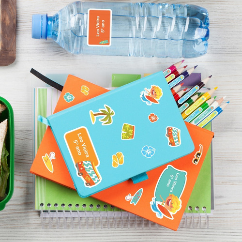 Imagem 2 de 4 de Etiquetas Escolares Personalizadas Surf 166un