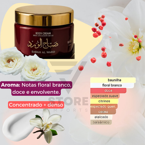 Hidratante Corporal Sabah Al Ward Feminino 200ml Isabelle Fragrância Envolvente