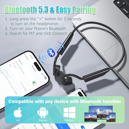 Fones de ouvido Nutrig Bone Conduction 5.3 Fones de ouvido abertos
