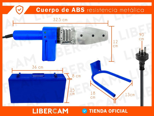 Imagen 4 de 10 de Termofusora 800w + 6 Boquillas + Maletín Agua Gas 220v