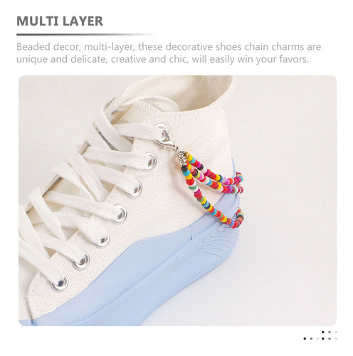 Par De Cadenas Para Zapatos Con Cuentas Multicapa, Accesorio