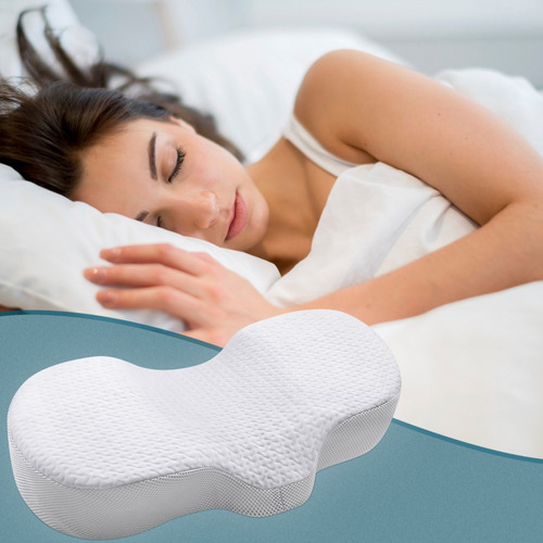 Almohada Ortopédica Espuma Memoria Occipital Y Cervical Color Blanco