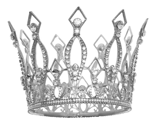 Diadema Redonda Completa Con Forma De Corona De Reina De Cri