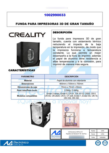 Funda Para Impresora 3d Large Creality 1002990033