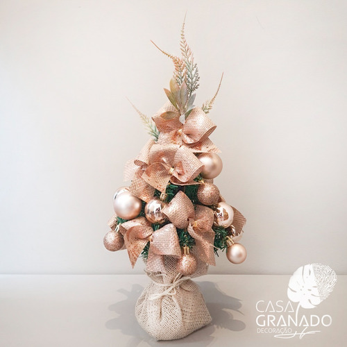 Árvore Natal Decorativa Enfeite Mesa Rosegold Completa 47cm | Parcelamento sem juros Árvore Natal Decorativa Enfeite Mesa Rosegold Completa 47cm | Parcelamento sem juros