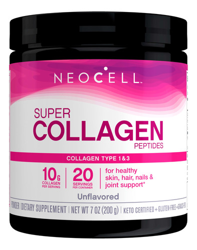 Neocell Super Colageno Peptidos, Polvo Sin Sabor, 7 Onzas, 2