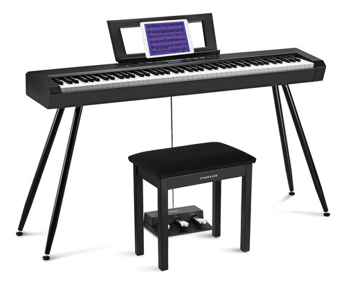 Piano Digital 88 Teclas Sp-20 Con Banco Terciopelo Stb-210