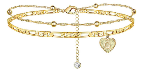 Pulseras De Playa Con Iniciales De Corazón Para Mujer, 26 Le