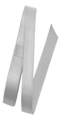 Fita Cetim Nº2 10 Mm Rolo Com 50 Metros Gitex Cores Cor 124 - Prata Lisa