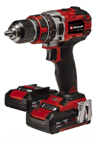 Taladro percutor atornillador inalámbrico de 13mm Einhell TE-CD 18/50 Li-i BL Kit 18V + 2 baterías de 2Ah + accesorios con maletín de transporte 200V - 250V 50Hz/60Hz