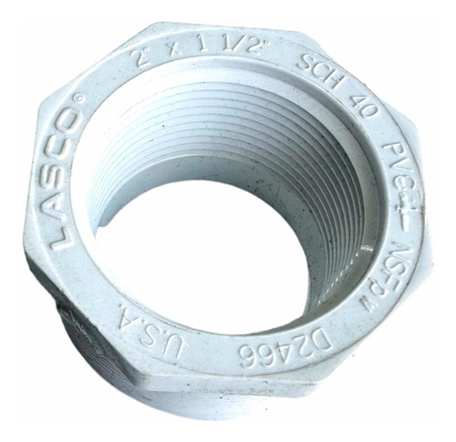 Reducción Roscada 2'' X 1-1/2'' Cedula 40 Hidráulico Pvc