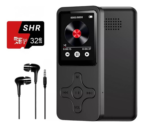 Leitor De Mp3 E Mp4 C/tela De 1,77'' Bluetooth + 32g Memoria Cor Preto