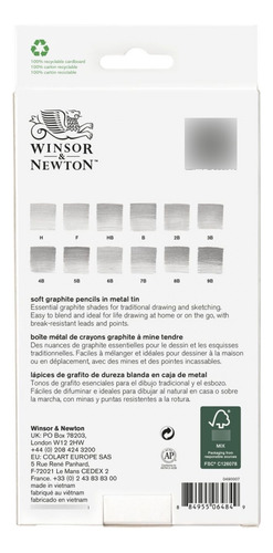 Lápis De Desenho Winsor & Newton 12 Graduações H - 9b