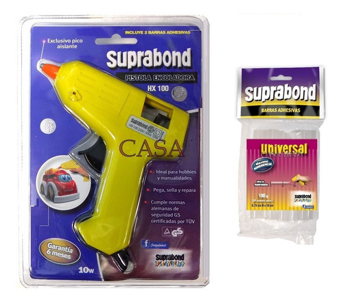 Pistola Encoladora Suprabond Hx100 10w + 100gr Barras 7,4mm