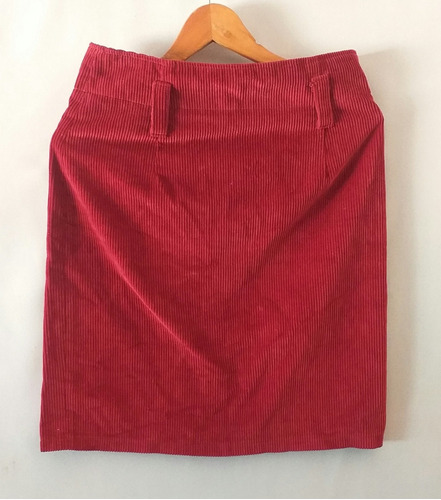 Pollera De Pana Rojo Oscuro Talle L 74 Cm Cintura, Cataleya 