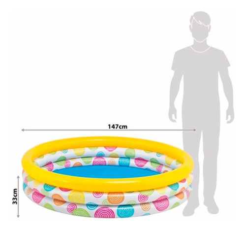 Imagen 3 de 5 de Pileta Inflable Infantil Geometry 147x33cm Intex 58439