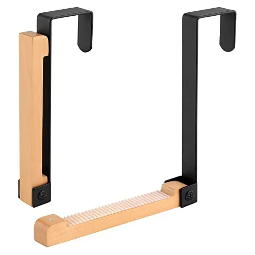 Ganchos Puerta Plegables De Metal Y Madera Perchero Pu