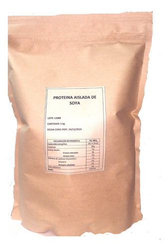 Proteina Aislada De Soya 90 % Proteina, 1 Kg