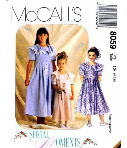Mccall 's 8059  Patron Costura Para Niña Ocasion Especial 4