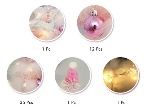 Mini Guirnalda De Luces Led Para Árbol De Navidad Con Plumas