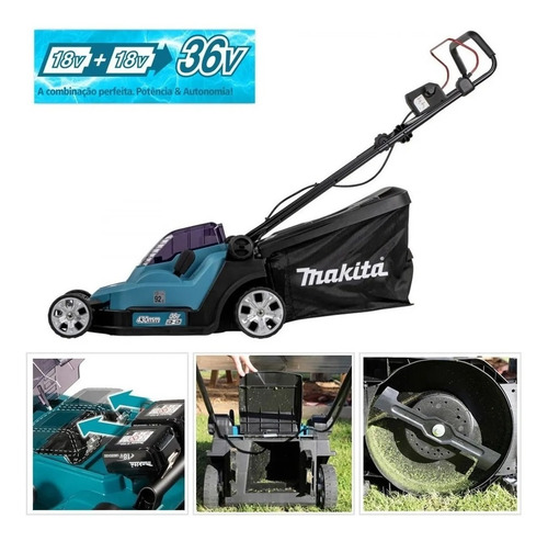 Cortador De Grama Com 2 Baterias 18v 5ah Makita Dlm432z 220v