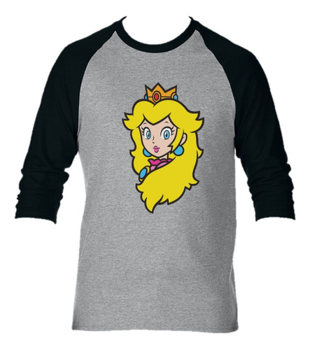 Camibuso Camiseta Manga Larga Peach Princesa Mario Bros