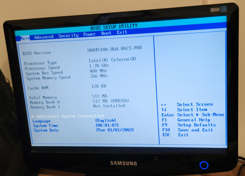 Procesador Intel Celeron 1.7ghz + Mother Intel (Usado)