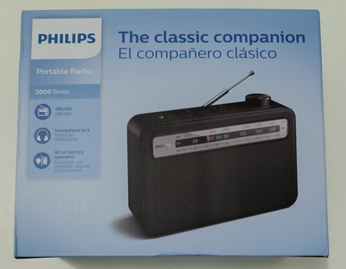 Radio portátil AM/FM Philips TAr2506 127V Analogica Portatil Negro