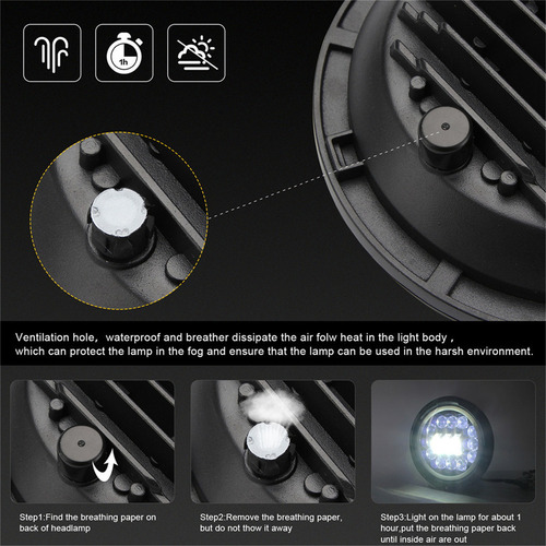 C Faro Led Redondo De 7 Pulgadas Y 400 W, Luz Alta Y Baja Para